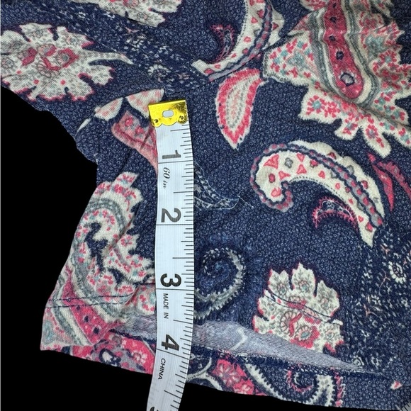INK+IVY Blue  Floral Paisley Pajama Short Set XL - Picture 6 of 10